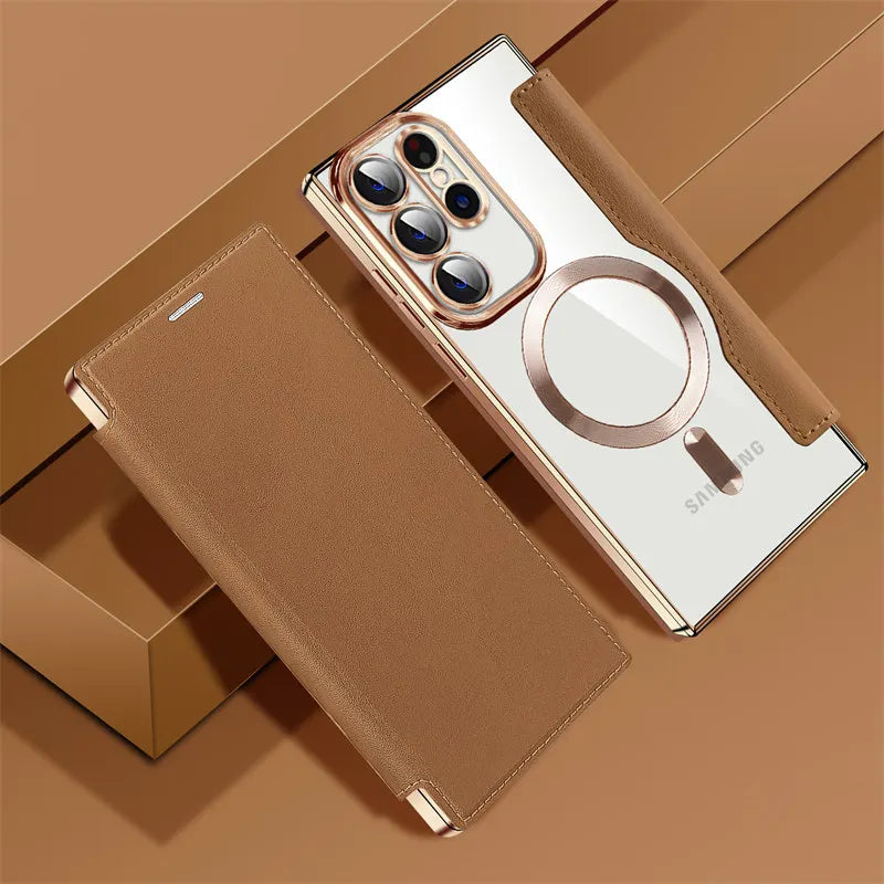 The MagSafe Flip Leather Phone Case for Samsung