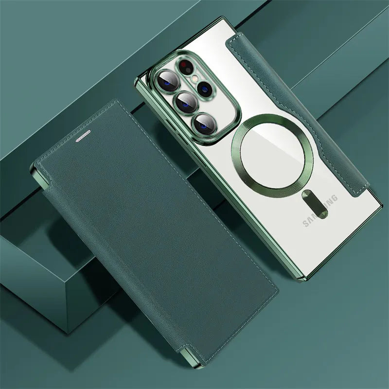 The MagSafe Flip Leather Phone Case for Samsung