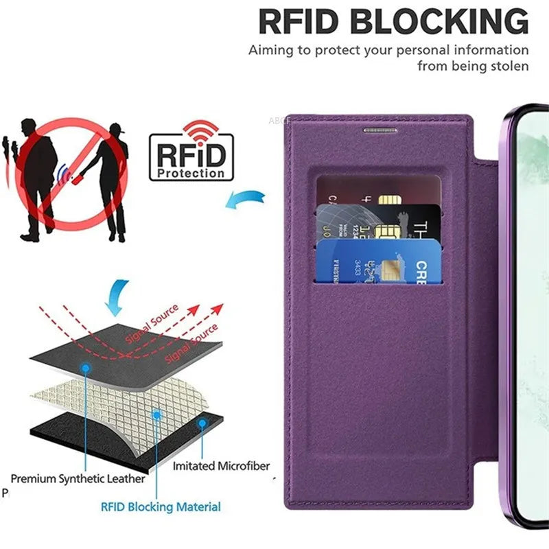 The MagSafe Flip Leather Phone Case for Samsung