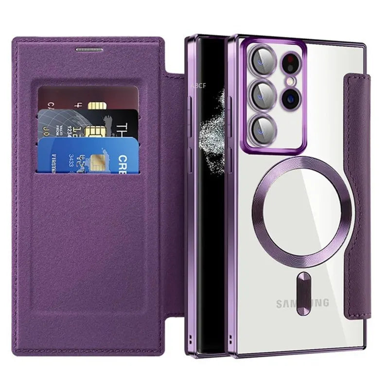 The MagSafe Flip Leather Phone Case for Samsung