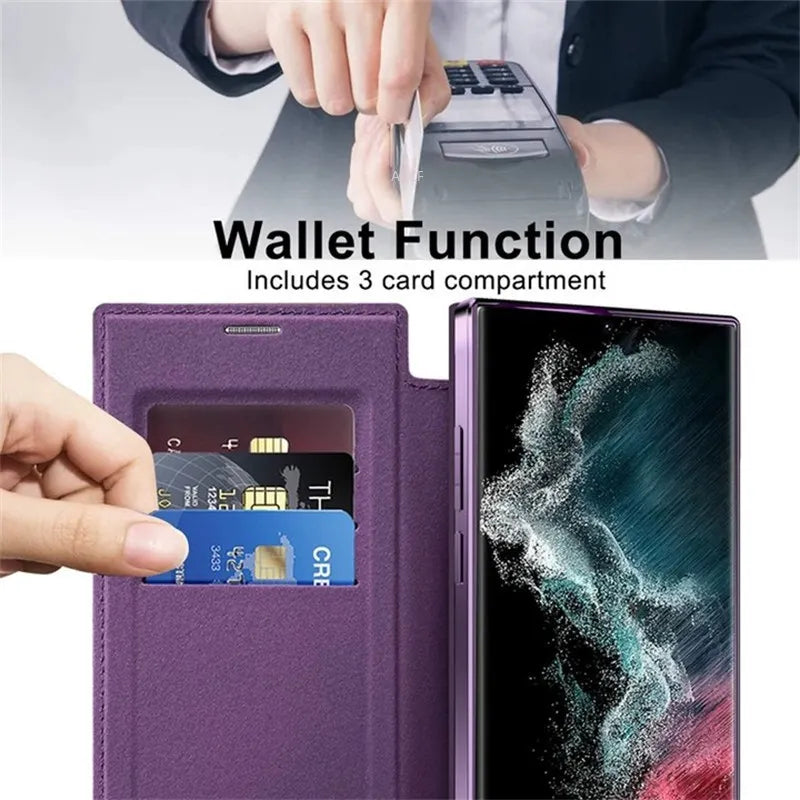 The MagSafe Flip Leather Phone Case for Samsung