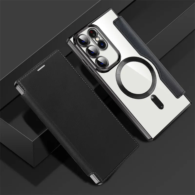 The MagSafe Flip Leather Phone Case for Samsung