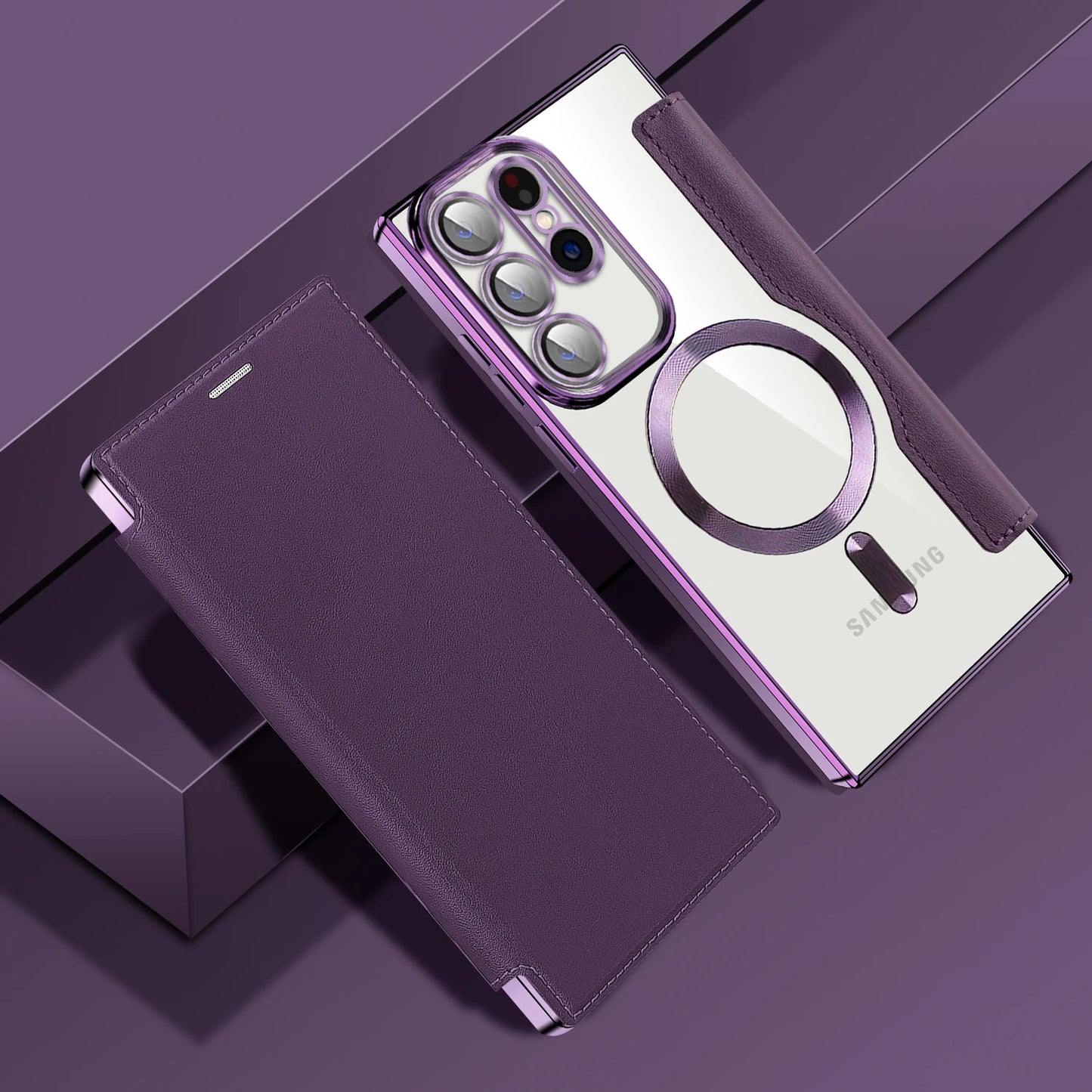 The MagSafe Flip Leather Phone Case for Samsung